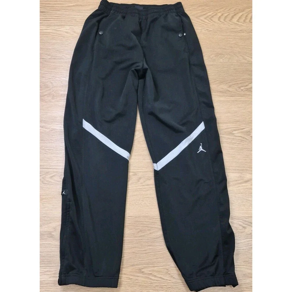 Jordan Pants Mens M Engineered Flight Black Joggers Cargo Snap Pockets Stripe